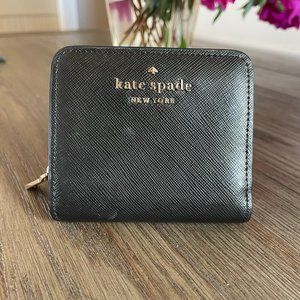 Kate Spade Black Schuyler Small L Zip Bifold Wallet